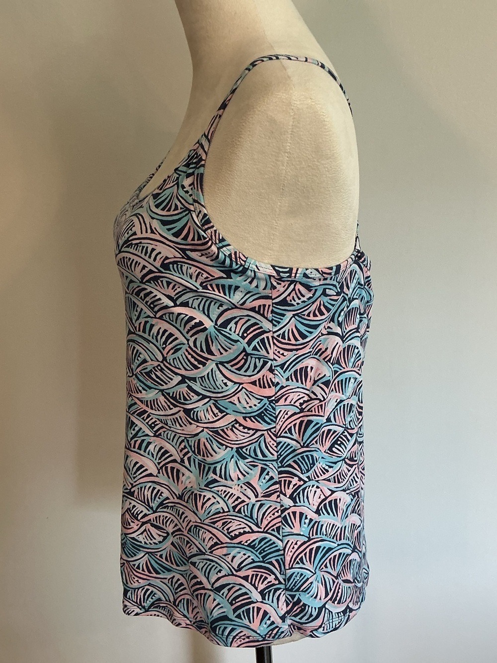Lilly Pulitzer Luxletic Adjustable Pink & Blue Print Tank - Picture 3 of 9